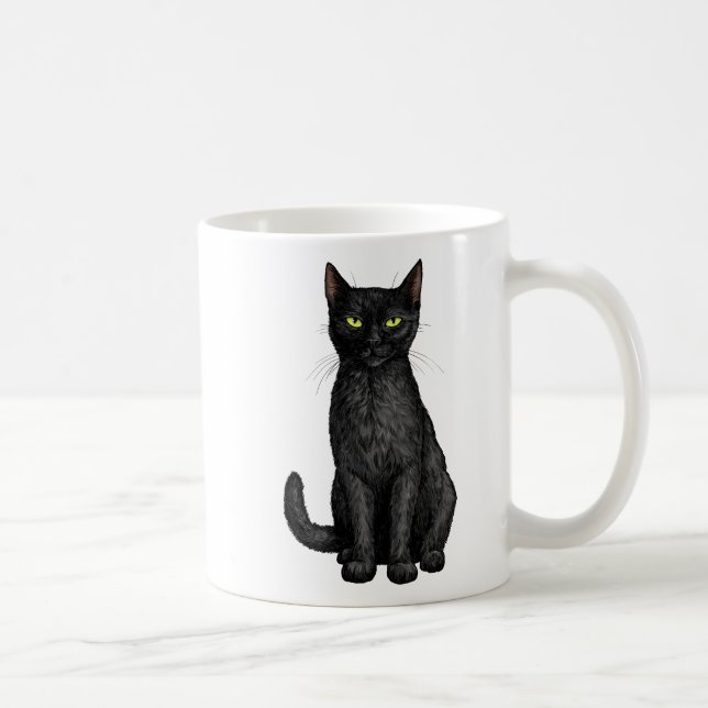 Svart katt kaffemugg (Höger)