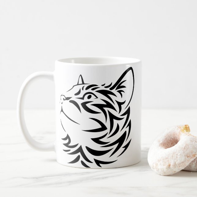 svart katt kaffemugg (Med munk)