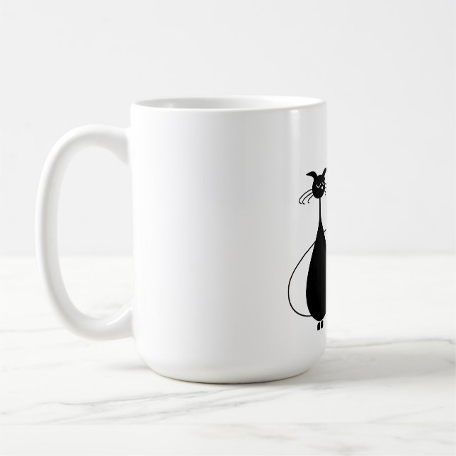 Svart katt kaffemugg (Vänster)