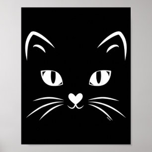 Svart Katt Katt Ansikte Halloween Kostym Poster