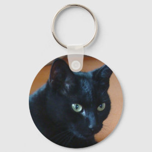 Svart katt - keychain nyckelring