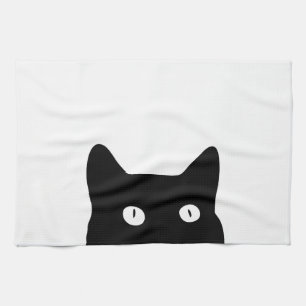 Svart katt kökshandduk