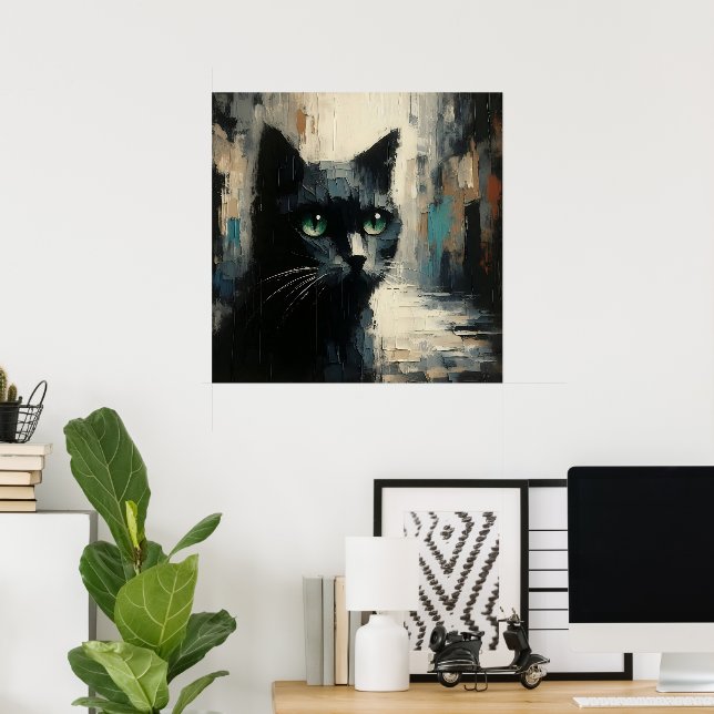 Svart katt konstaffisch poster (Hemmakontoret)