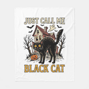 Svart katt kostym spökhus rolig Halloween tröja Fleecefilt