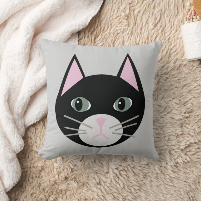 Svart katt kudde (Filt)