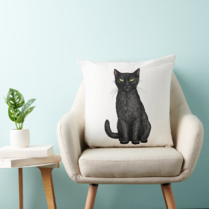 Svart katt kudde