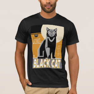 Svart katt lakrits Vintage affischdesign T Shirt