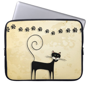 Svart katt laptop sleeve