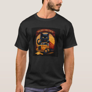 Svart Katt Lastbilschaufför Mac Och Ost T Shirt