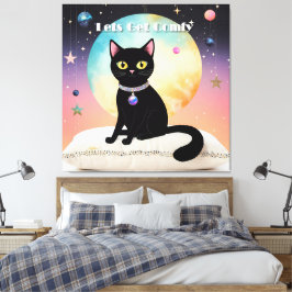 Svart katt - Låt oss bli mysiga Canvastryck