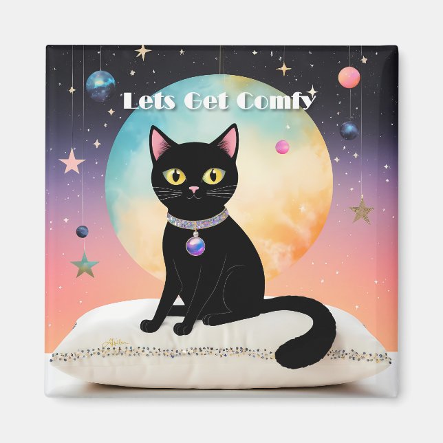 Svart katt - Låt oss bli mysiga Magnet (Framsidan)