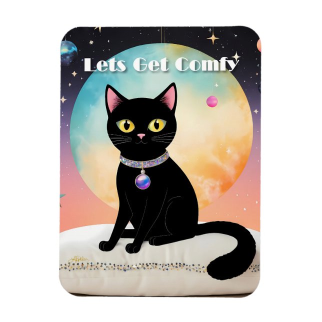 Svart katt - Låt oss bli mysiga Magnet (Vertikal)