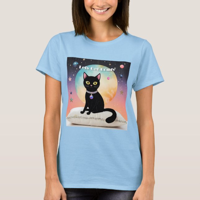 Svart katt - Låt oss bli mysiga T Shirt (Framsida)
