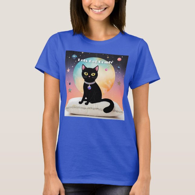 Svart katt - Låt oss bli mysiga T Shirt (Framsida)
