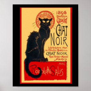 Svart katt, Le Chatta Noir, konst Poster