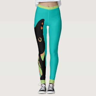 Svart katt leggings