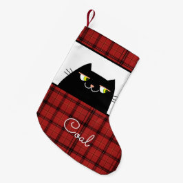 Svart Katt Liten Julstrumpa