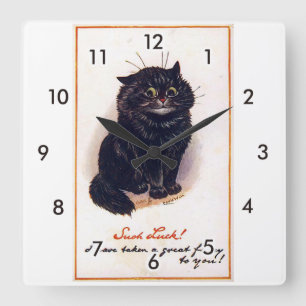 Svart katt, Louis Wain Fyrkantig Klocka