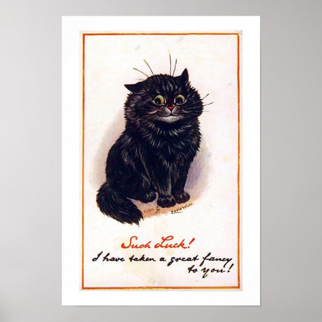 Svart katt, Louis Wain Poster (Framsidan)