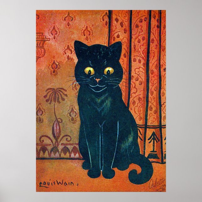 Svart katt, Louis Wain Poster (Framsidan)