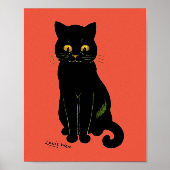 Svart katt, Louis Wain Poster (Framsidan)