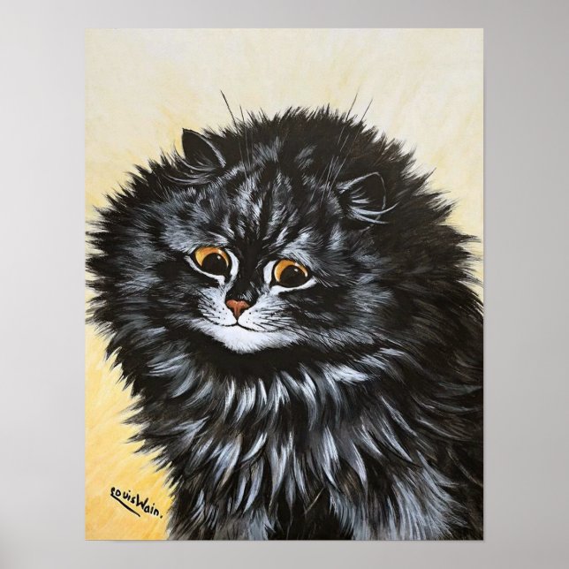 Svart katt, Louis Wain Poster (Framsidan)