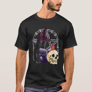 Svart Katt Magi Förtrollning Halloween Katt T Shirt