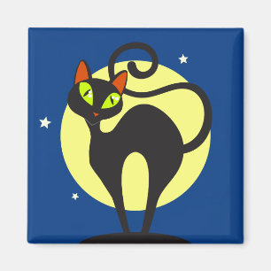 Svart katt magnet