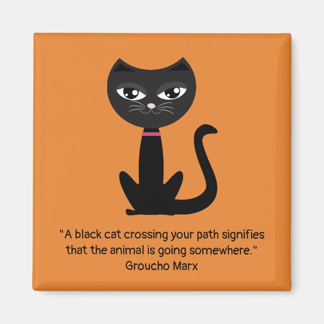 Svart katt magnet (Framsidan)