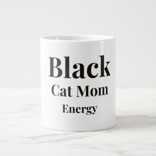 Svart Katt Mamma Energikopp Minimalistisk kattäl Jumbo Mugg