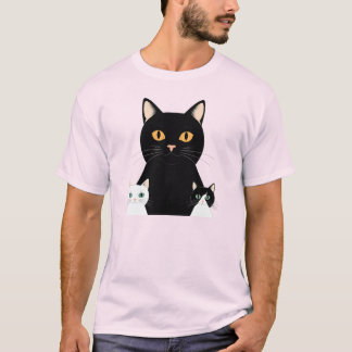svart katt mamma t shirt
