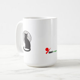 Svart Katt & Månens Silhuett Kaffe Mugg - Mystisk