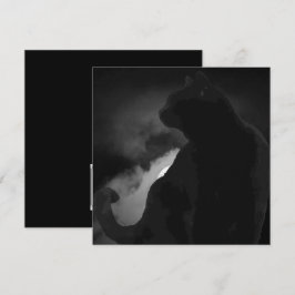 Svart katt månskenssilhuett inbjudningar