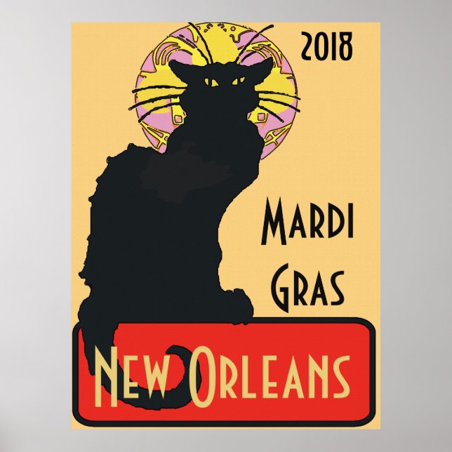 Svart katt, Mardi Gras, redigera text Poster (Framsidan)