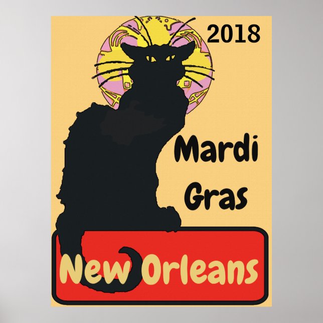 Svart katt, Mardi Gras, redigera text Poster (Framsidan)