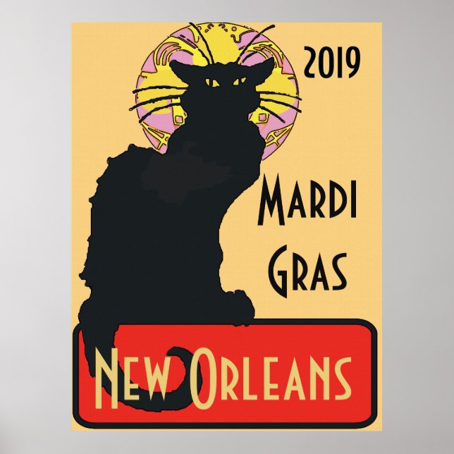 Svart katt, Mardi Gras, redigera text Poster (Framsidan)