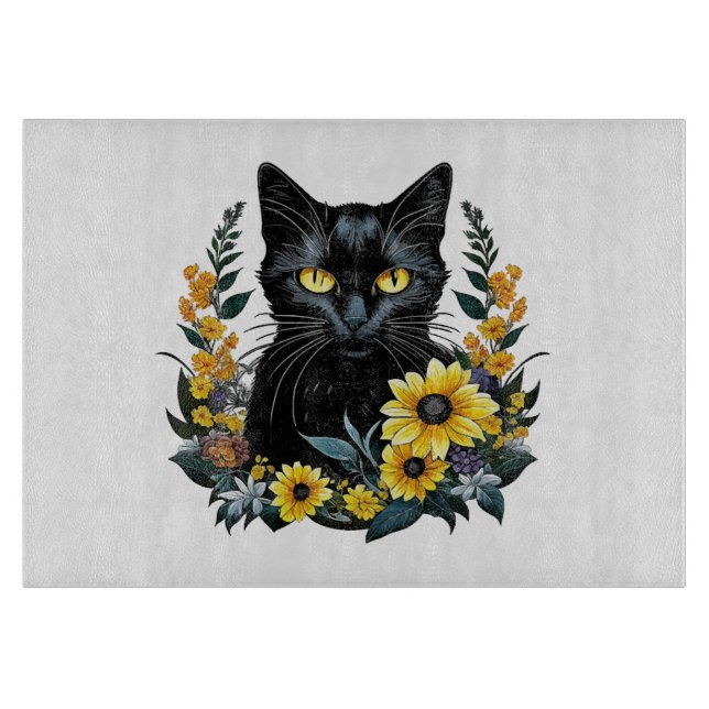 svart katt med blommor (Framsidan)
