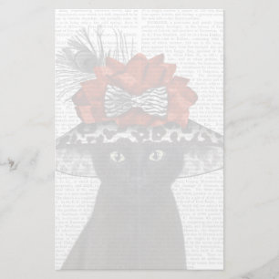 Svart katt med Fabulous Hat Brevpapper