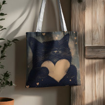 Svart katt med Golden Heart - Kattens Mysiga Kärle