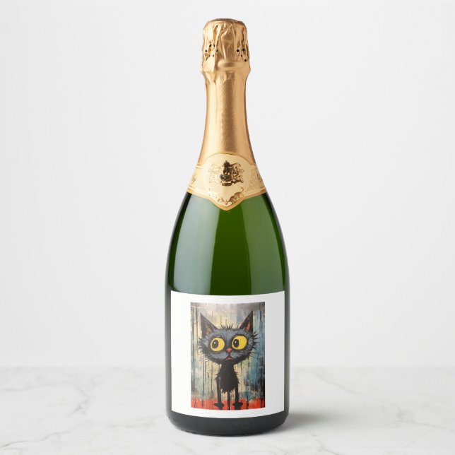 Svart katt med Gult Öga (Framsida)