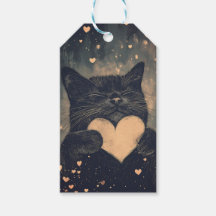 Svart katt med gyllene hjärta