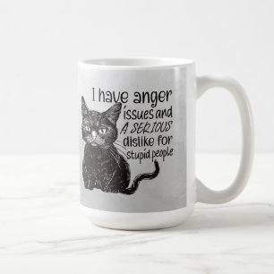 Svart Katt Med Ilska Problem Kaffemugg