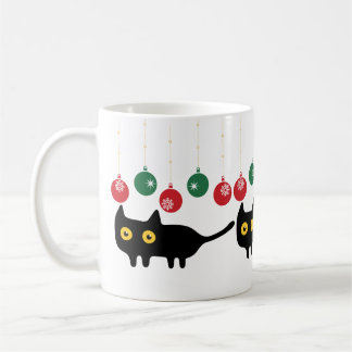 Svart katt med jul Ornament Mugg