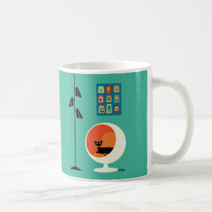 Svart katt med Mini Oblongs Kaffemugg