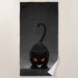 Svart katt med röda ögon – Mörk minimalistisk kons