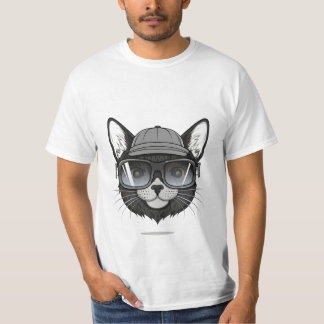 svart katt med solglasögon, rolig katt t shirt