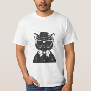 svart katt med solglasögon, rolig katt t shirt