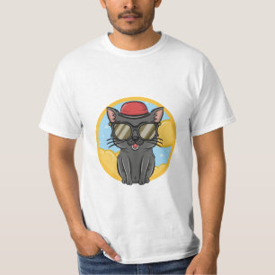 svart katt med solglasögon, rolig katt t shirt
