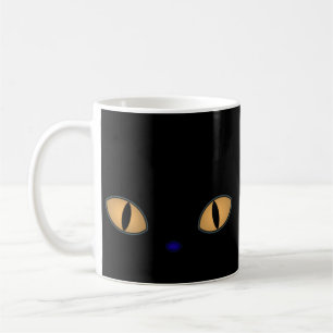 Svart katt med stor Orange Öga Kaffemugg