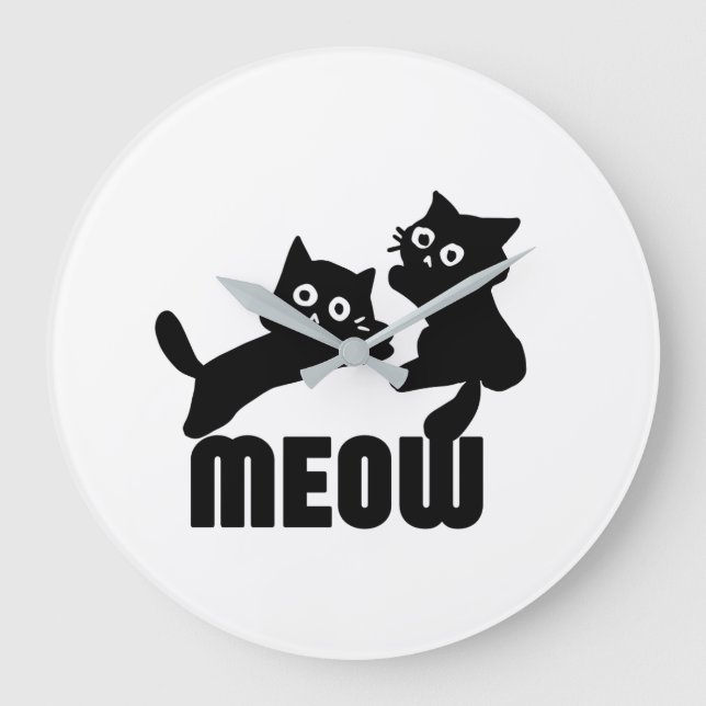 svart katt,mej stor klocka (Framsida)